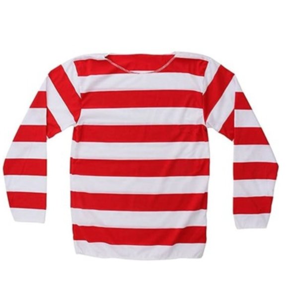 Where's Waldo Red/White Striped Shirt Men's Halloween Costume Set New/N… - Picture 4 of 15
